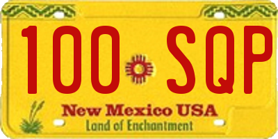 NM license plate 100SQP