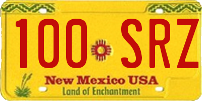 NM license plate 100SRZ