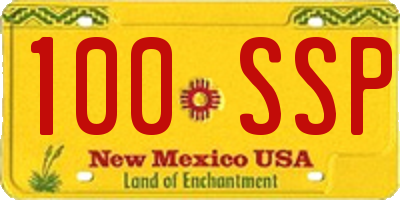 NM license plate 100SSP
