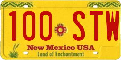 NM license plate 100STW