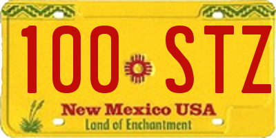 NM license plate 100STZ