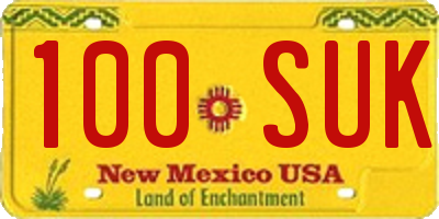 NM license plate 100SUK