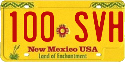 NM license plate 100SVH