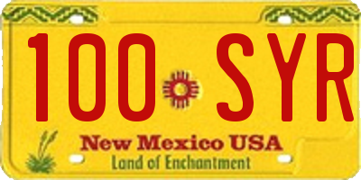 NM license plate 100SYR