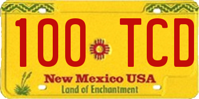 NM license plate 100TCD