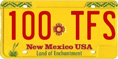 NM license plate 100TFS