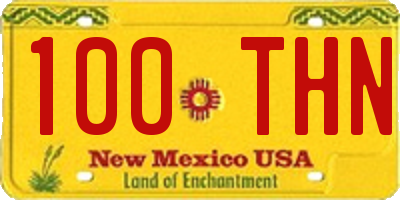 NM license plate 100THN