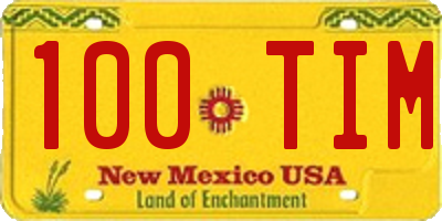 NM license plate 100TIM