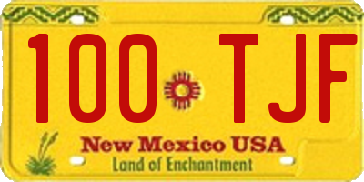 NM license plate 100TJF