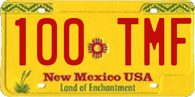 NM license plate 100TMF