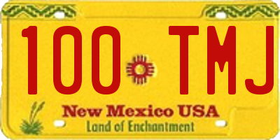 NM license plate 100TMJ