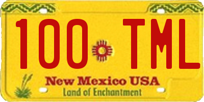 NM license plate 100TML