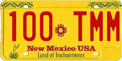 NM license plate 100TMM