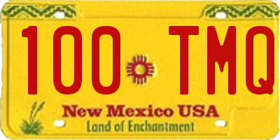 NM license plate 100TMQ