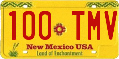 NM license plate 100TMV