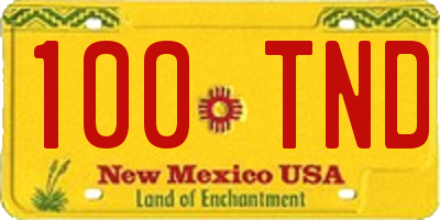 NM license plate 100TND