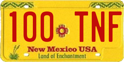 NM license plate 100TNF