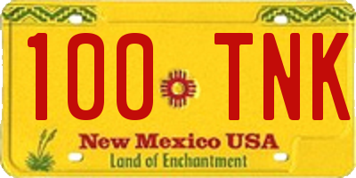 NM license plate 100TNK