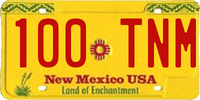 NM license plate 100TNM