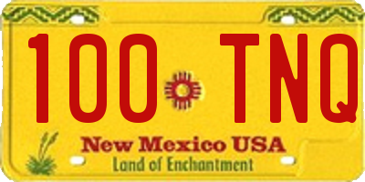 NM license plate 100TNQ