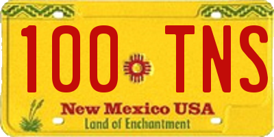 NM license plate 100TNS