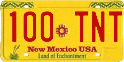 NM license plate 100TNT