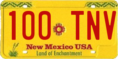 NM license plate 100TNV