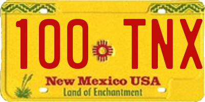 NM license plate 100TNX