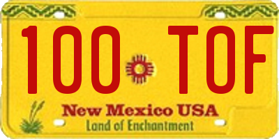 NM license plate 100TOF
