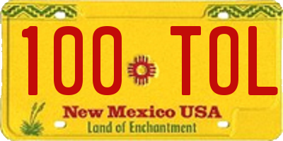 NM license plate 100TOL