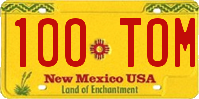 NM license plate 100TOM