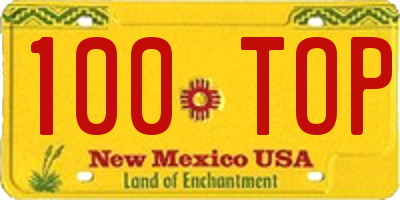 NM license plate 100TOP