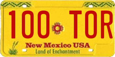 NM license plate 100TOR