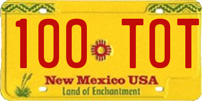 NM license plate 100TOT