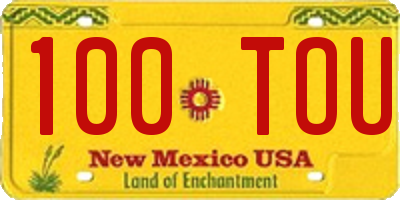 NM license plate 100TOU