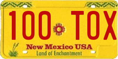NM license plate 100TOX