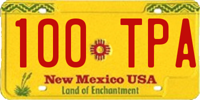 NM license plate 100TPA