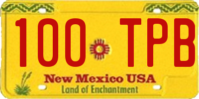 NM license plate 100TPB