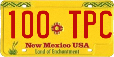 NM license plate 100TPC