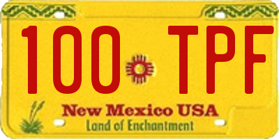 NM license plate 100TPF