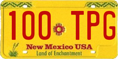 NM license plate 100TPG