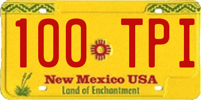NM license plate 100TPI
