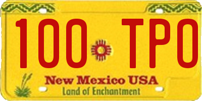 NM license plate 100TPO