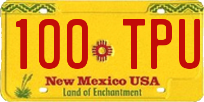 NM license plate 100TPU
