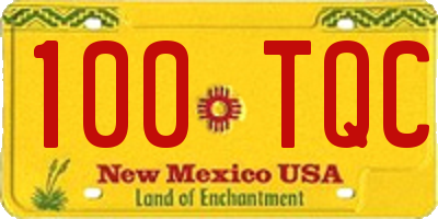 NM license plate 100TQC