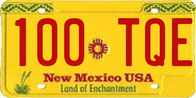 NM license plate 100TQE