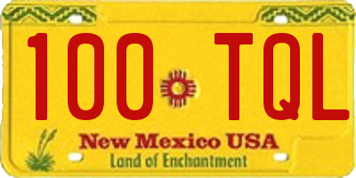 NM license plate 100TQL
