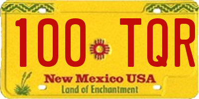NM license plate 100TQR