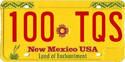 NM license plate 100TQS