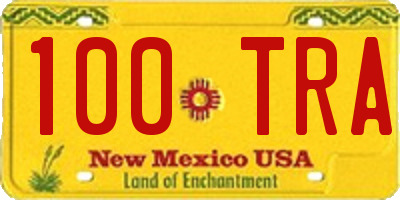 NM license plate 100TRA